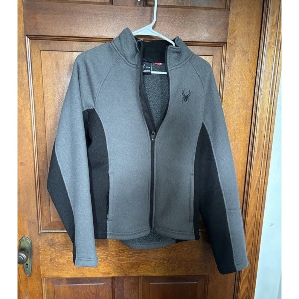 Spyder Men's Full Zip Fleece Jacket Gray Black Size S